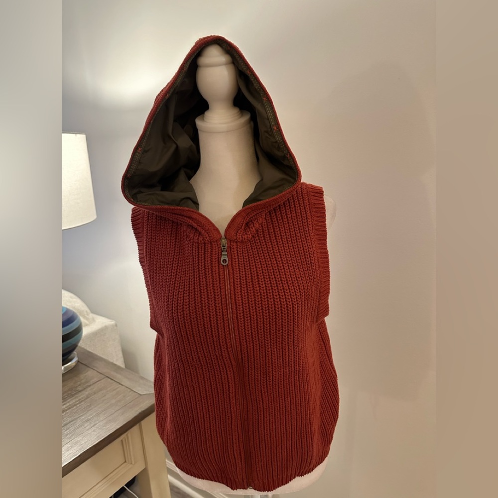 Woolrich Knit Hooded Sweater Vest - Size M - Picture 3 of 10